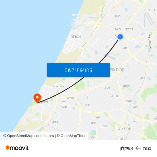 מפת כנות לאשקלון