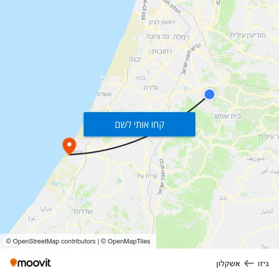 מפת גיזו לאשקלון