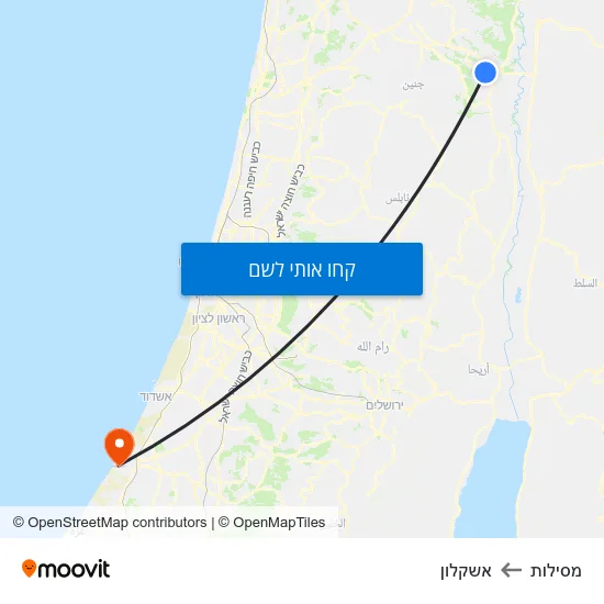 מפת מסילות לאשקלון