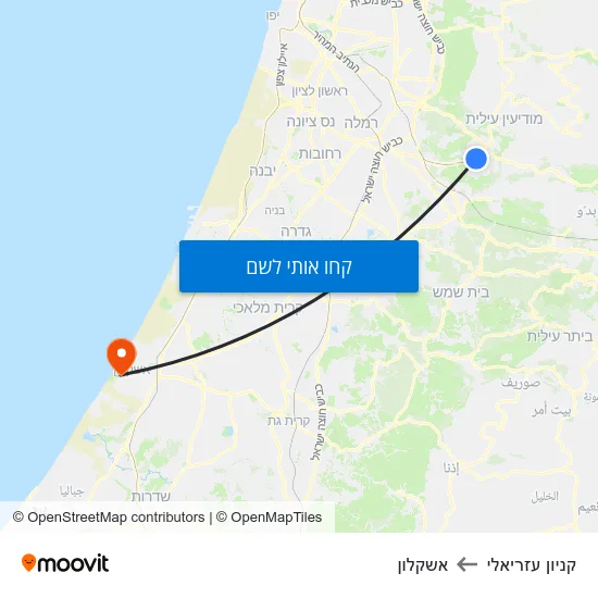 מפת קניון עזריאלי לאשקלון