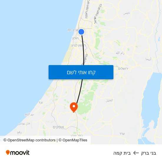 מפת בני ברק לבית קמה