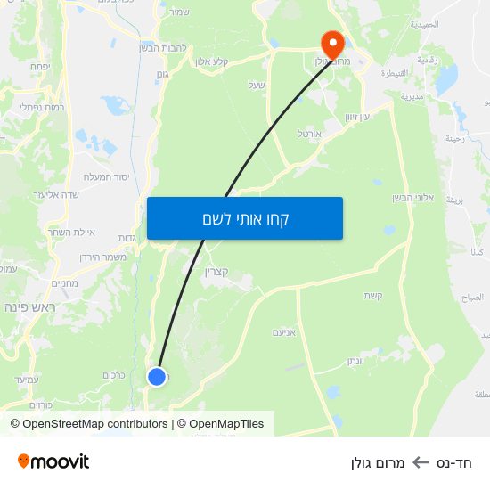 מפת חד-נס למרום גולן