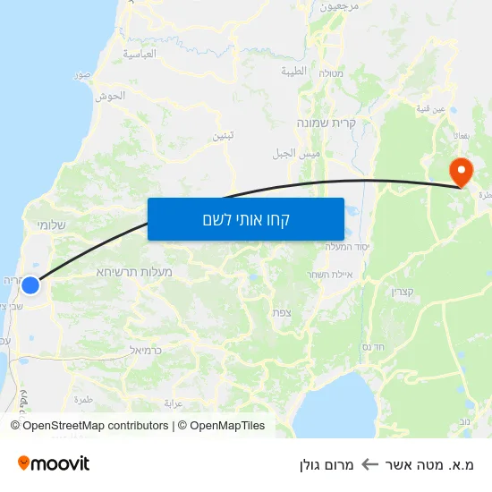 מפת מ.א. מטה אשר למרום גולן