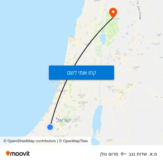 מפת מ.א. שדות נגב למרום גולן