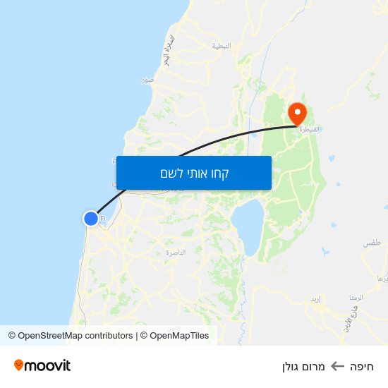 מפת חיפה למרום גולן