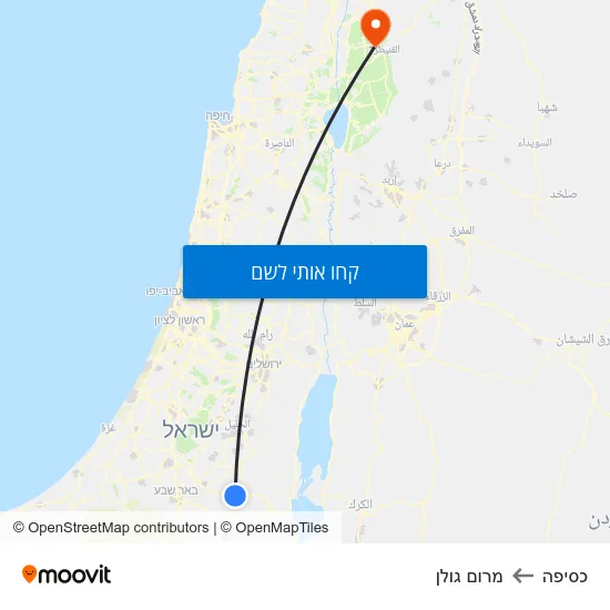מפת כסיפה למרום גולן