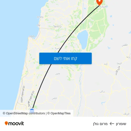 מפת שומרון למרום גולן