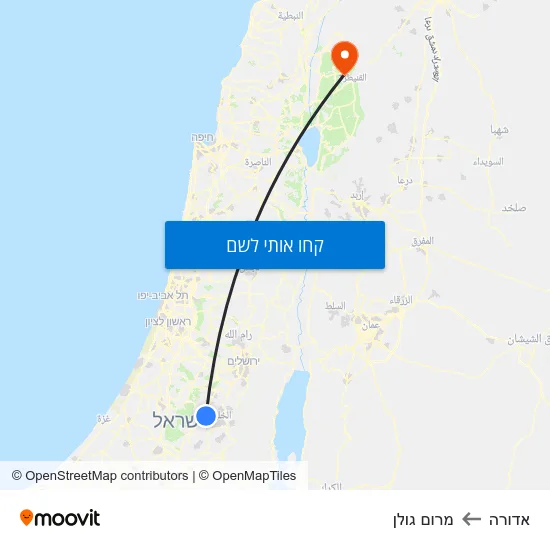 מפת אדורה למרום גולן