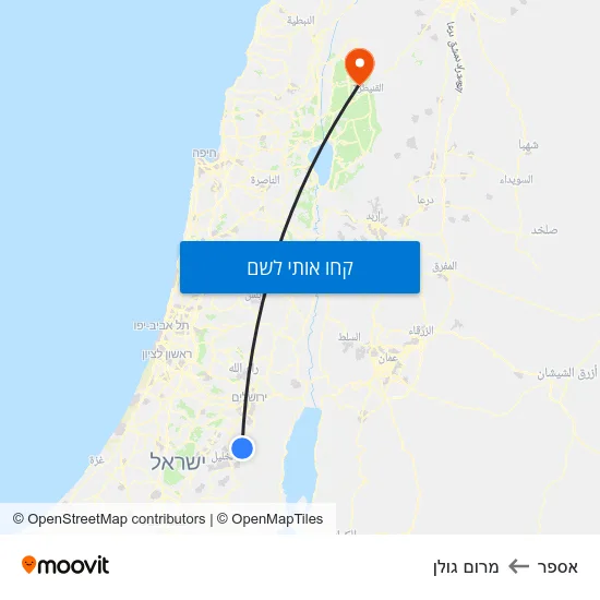 מפת אספר למרום גולן