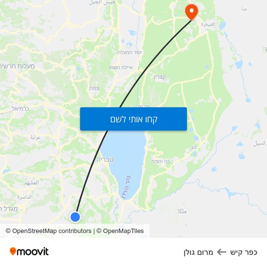 מפת כפר קיש למרום גולן