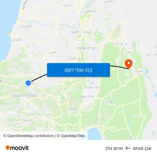 מפת אבן מנחם למרום גולן