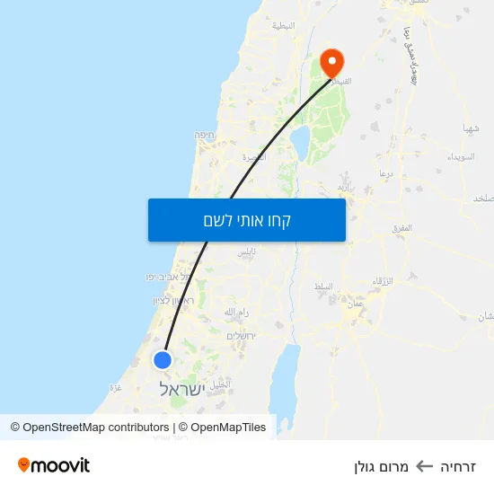 מפת זרחיה למרום גולן