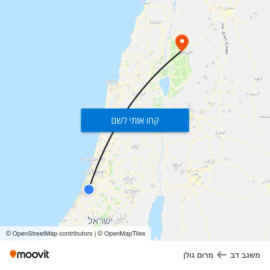 מפת משגב דב למרום גולן