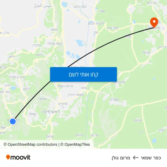 מפת כפר שמאי למרום גולן