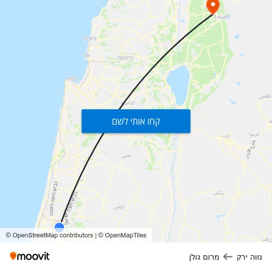 מפת נווה ירק למרום גולן