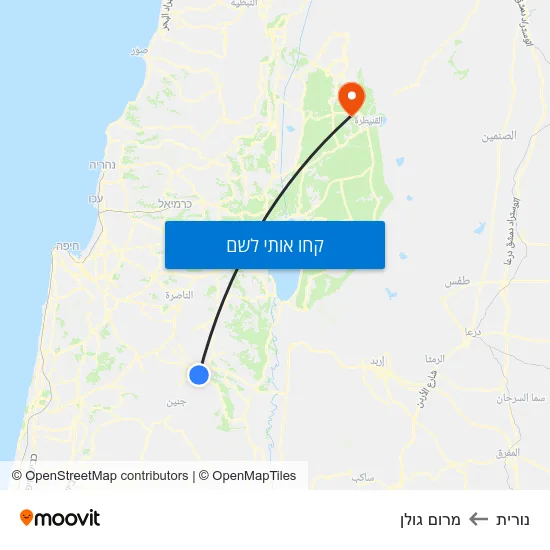מפת נורית למרום גולן