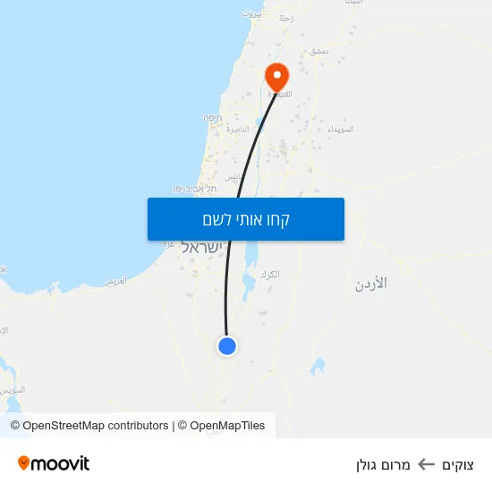 מפת צוקים למרום גולן