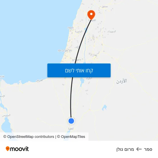 מפת סמר למרום גולן