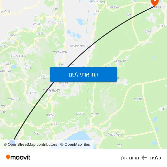 מפת כלנית למרום גולן