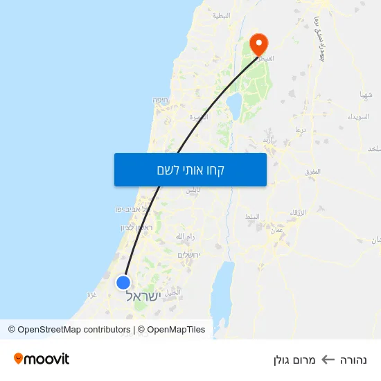 מפת נהורה למרום גולן