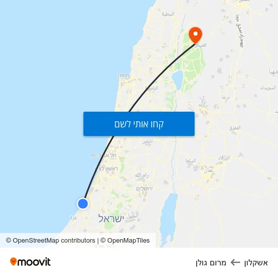 מפת אשקלון למרום גולן