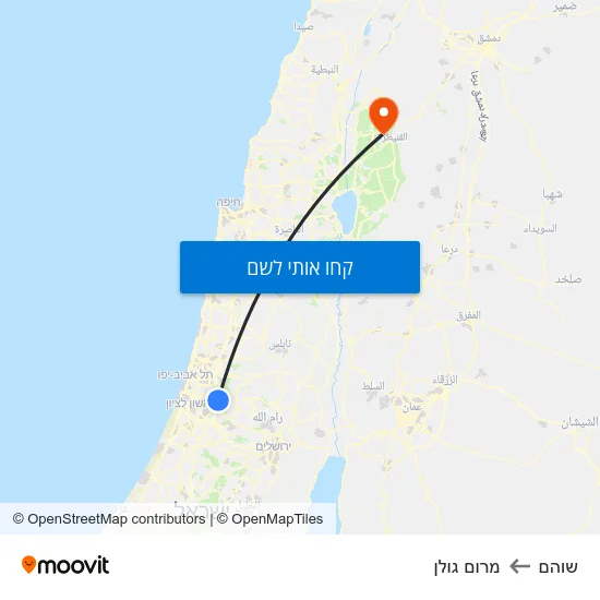 מפת שוהם למרום גולן