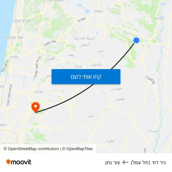 מפת ניר דוד (תל עמל) לצור נתן