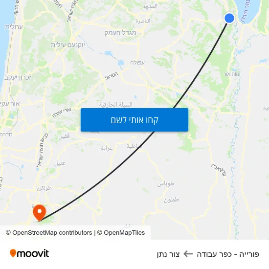 מפת פורייה - כפר עבודה לצור נתן