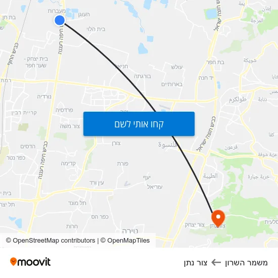 מפת משמר השרון לצור נתן