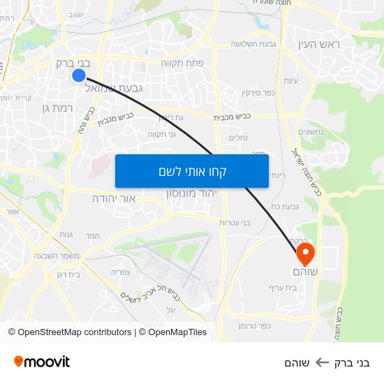 מפת בני ברק לשוהם