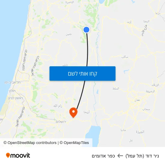 מפת ניר דוד (תל עמל) לכפר אדומים