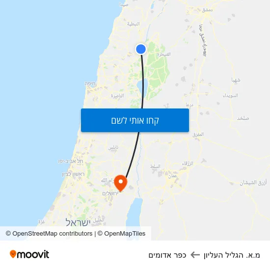 מפת מ.א. הגליל העליון לכפר אדומים