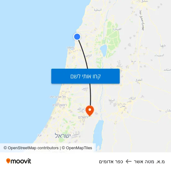 מפת מ.א. מטה אשר לכפר אדומים