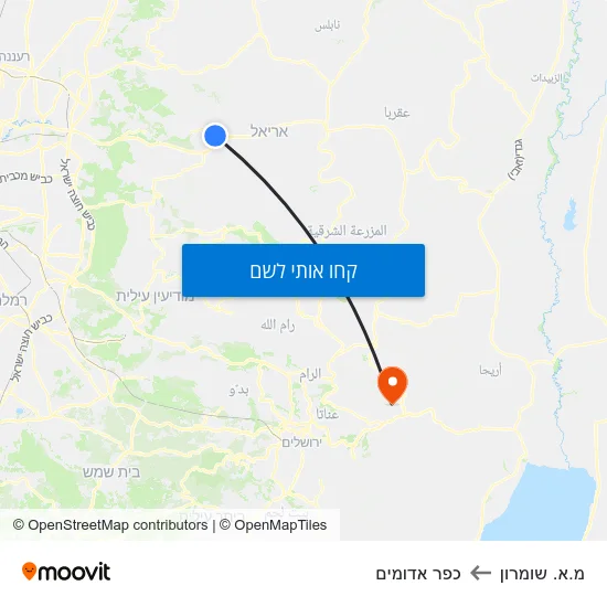 מפת מ.א. שומרון לכפר אדומים