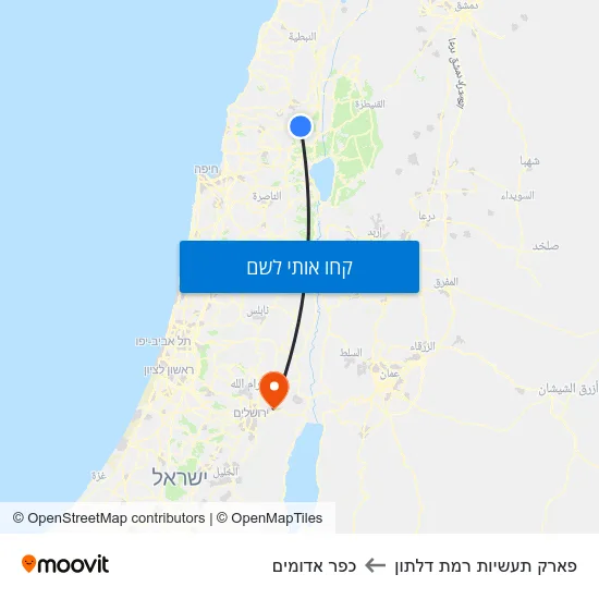 מפת פארק תעשיות רמת דלתון לכפר אדומים