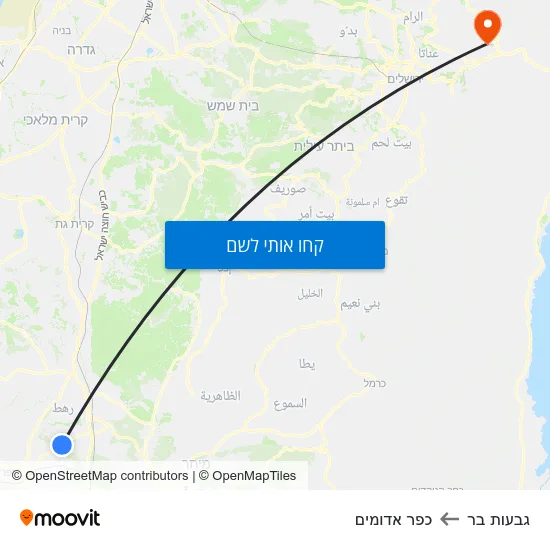 מפת גבעות בר לכפר אדומים
