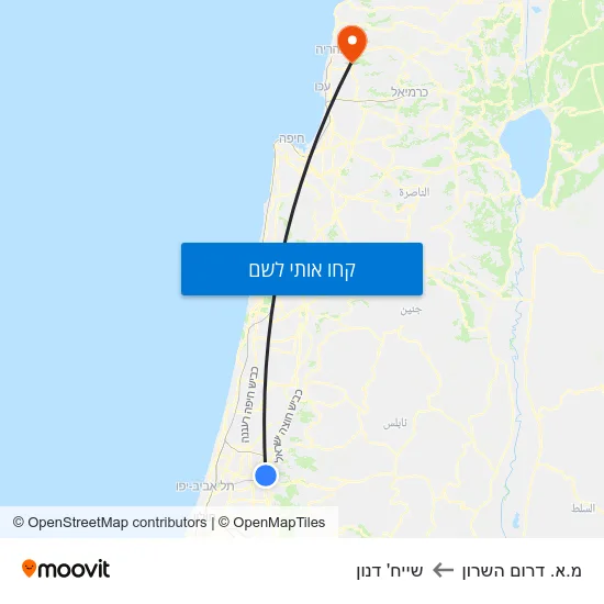 מפת מ.א. דרום השרון לשייח' דנון