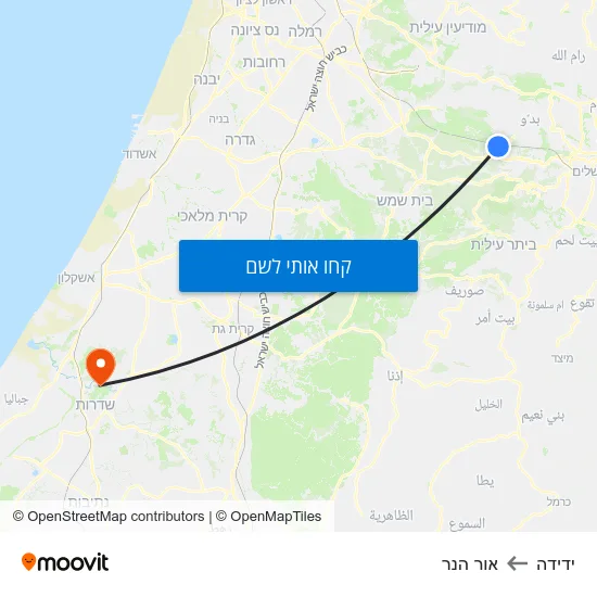 מפת ידידה לאור הנר