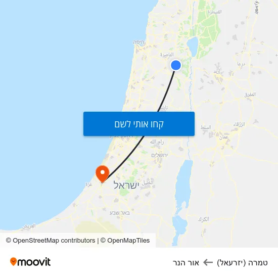 מפת טמרה (יזרעאל) לאור הנר