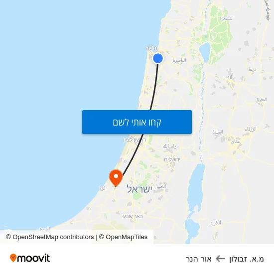 מפת מ.א. זבולון לאור הנר