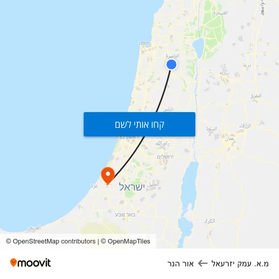 מפת מ.א. עמק יזרעאל לאור הנר