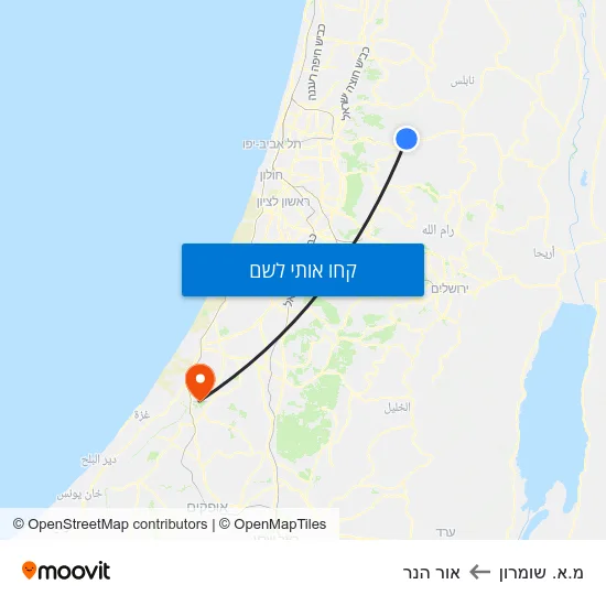 מפת מ.א. שומרון לאור הנר