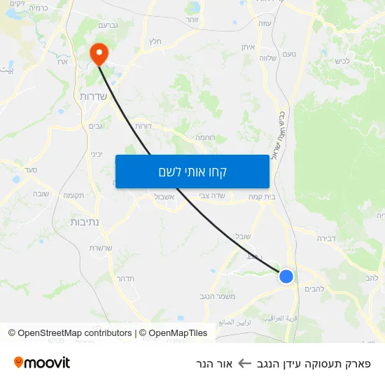 מפת פארק תעסוקה עידן הנגב לאור הנר
