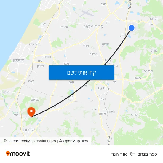 מפת כפר מנחם לאור הנר