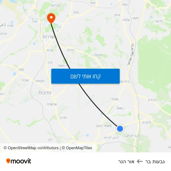 מפת גבעות בר לאור הנר