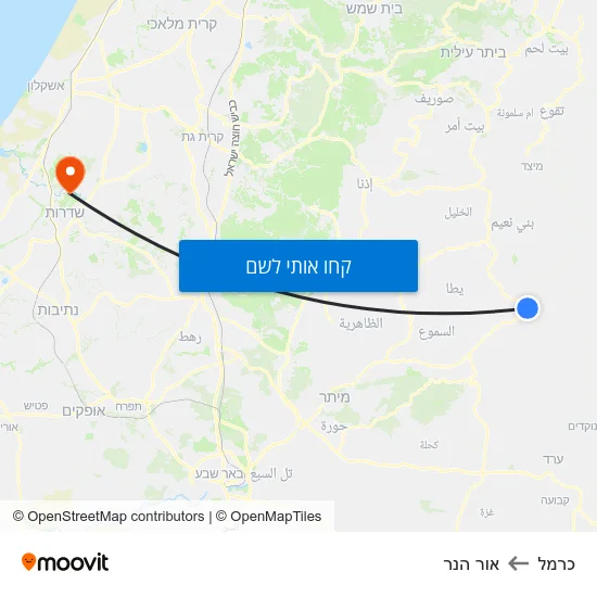 מפת כרמל לאור הנר