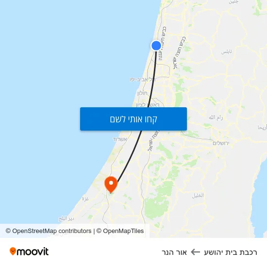 מפת רכבת בית יהושע לאור הנר