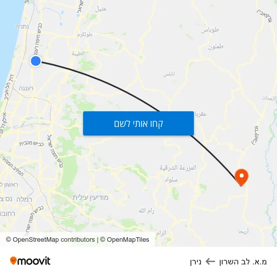 מפת מ.א. לב השרון לנירן
