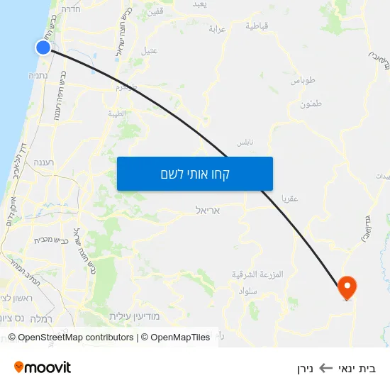 מפת בית ינאי לנירן