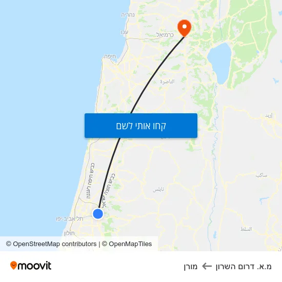 מפת מ.א. דרום השרון למורן